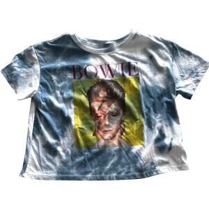 David Bowie Women’s SM Tie Dye Cropped T-shirt